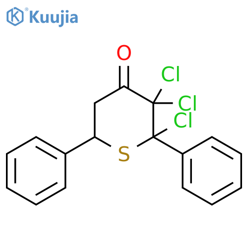 4H-Thiopyran-4-one, 2,3,3-trichlorotetrahydro-2,6-diphenyl- structure