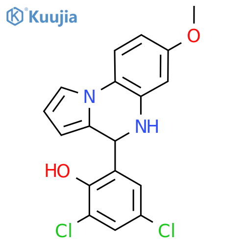 2,4-Dichloro-6-{7-methoxy-4H,5H-pyrrolo[1,2-a]quinoxalin-4-yl}phenol structure