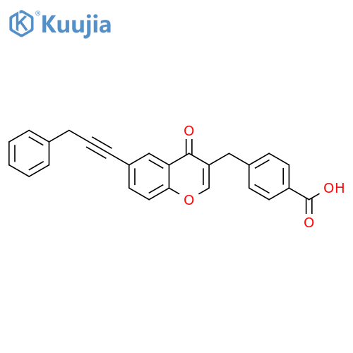 Benzoic acid,4-[[4-oxo-6-(3-phenyl-1-propynyl)-4H-1-benzopyran-3-yl]methyl]- structure