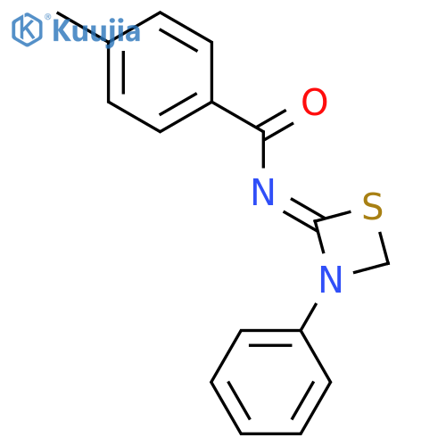 BENZAMIDE, 4-METHYL-N-(3-PHENYL-1,3-THIAZETIDIN-2-YLIDENE)- structure