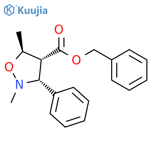 4-Isoxazolidinecarboxylic acid, 2,5-dimethyl-3-phenyl-, phenylmethylester, (3R,4R,5S)- structure
