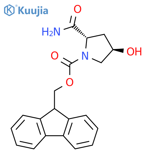 1-Pyrrolidinecarboxylic acid, 2-(aminocarbonyl)-4-hydroxy-,9H-fluoren-9-ylmethyl ester, (2S,4R)- structure