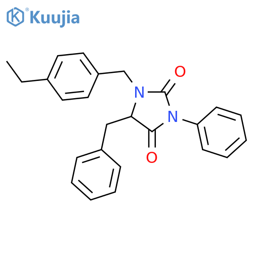 2,4-Imidazolidinedione,1-[(4-ethylphenyl)methyl]-3-phenyl-5-(phenylmethyl)- structure