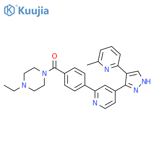 Piperazine,1-ethyl-4-[4-[4-[4-(6-methyl-2-pyridinyl)-1H-pyrazol-3-yl]-2-pyridinyl]benzoyl]- structure