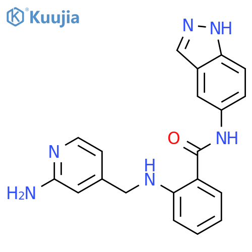 Benzamide, 2-[[(2-amino-4-pyridinyl)methyl]amino]-N-1H-indazol-5-yl- structure