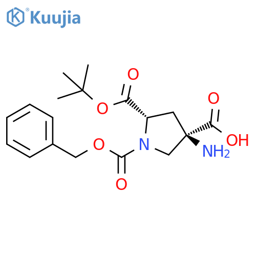 1,2,4-Pyrrolidinetricarboxylic acid, 4-amino-, 2-(1,1-dimethylethyl)1-(phenylmethyl) ester, (2S,4R)- structure