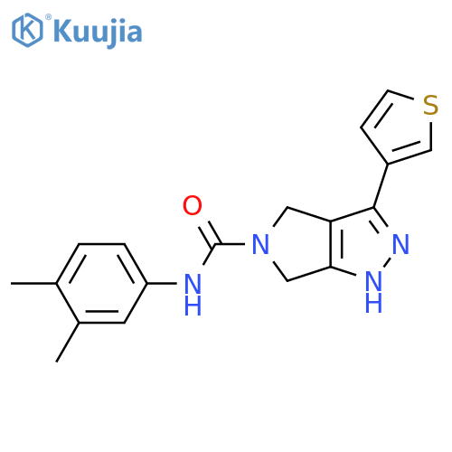 Pyrrolo[3,4-c]pyrazole-5(1H)-carboxamide,N-(3,4-dimethylphenyl)-4,6-dihydro-3-(3-thienyl)- structure