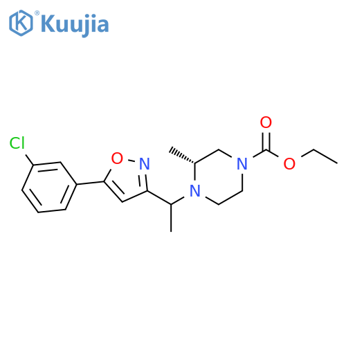 1-Piperazinecarboxylic acid,4-[1-[5-(3-chlorophenyl)-3-isoxazolyl]ethyl]-3-methyl-, ethyl ester, (3R)- structure