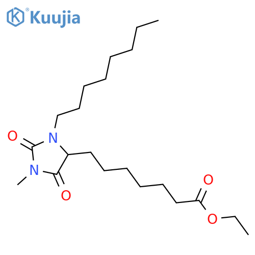 4-Imidazolidineheptanoic acid, 1-methyl-3-octyl-2,5-dioxo-, ethyl ester structure