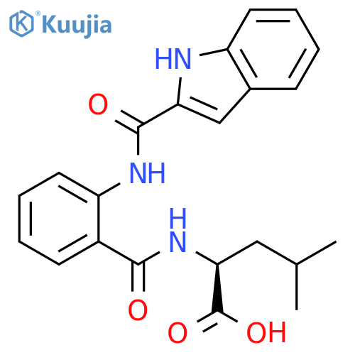 Leucine, N-[2-[(1H-indol-2-ylcarbonyl)amino]benzoyl]- structure