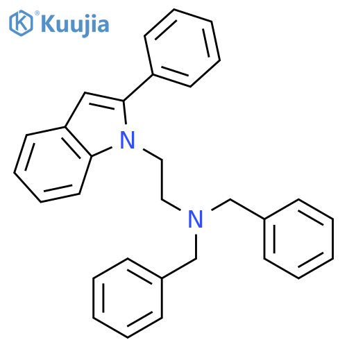 1H-INDOLE-1-ETHANAMINE, 2-PHENYL-N,N-BIS(PHENYLMETHYL)- structure