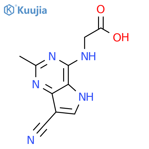 Glycine, N-(7-cyano-2-methyl-5H-pyrrolo[3,2-d]pyrimidin-4-yl)- structure