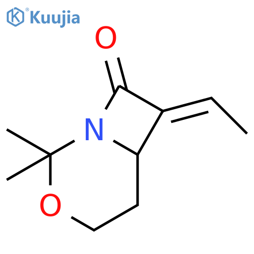 3-OXA-1-AZABICYCLO[4.2.0]OCTAN-8-ONE, 7-ETHYLIDENE-2,2-DIMETHYL-, (Z)- structure