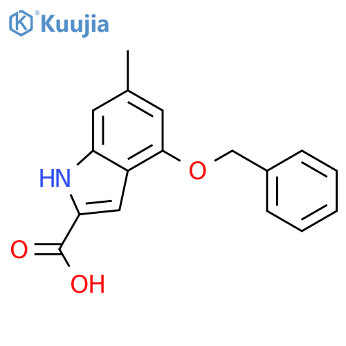 1H-Indole-2-carboxylic acid, 6-methyl-4-(phenylmethoxy)- structure