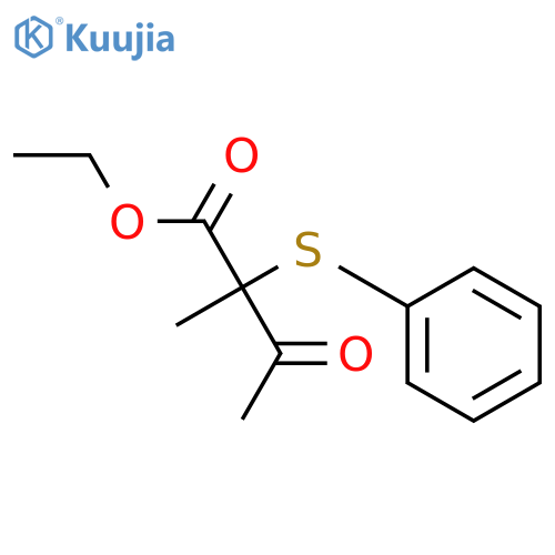 BUTANOIC ACID, 2-METHYL-3-OXO-2-(PHENYLTHIO)-, ETHYL ESTER structure
