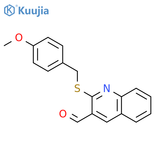 3-Quinolinecarboxaldehyde, 2-[[(4-methoxyphenyl)methyl]thio]- structure