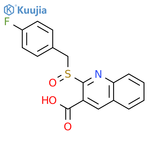 3-Quinolinecarboxylic acid, 2-[[(4-fluorophenyl)methyl]sulfinyl]- structure