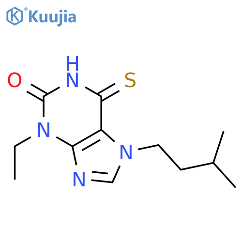 2H-PURIN-2-ONE, 3-ETHYL-1,3,6,7-TETRAHYDRO-7-(3-METHYLBUTYL)-6-THIOXO- structure