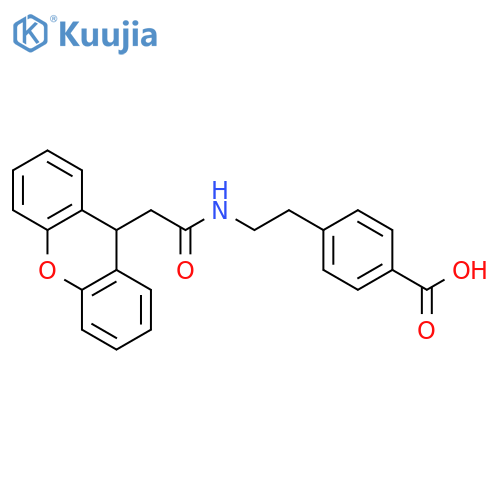 Benzoic acid, 4-[2-[(9H-xanthen-9-ylacetyl)amino]ethyl]- structure