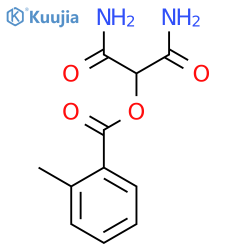Benzoic acid, 2-methyl-, 2-amino-1-(aminocarbonyl)-2-oxoethyl ester structure