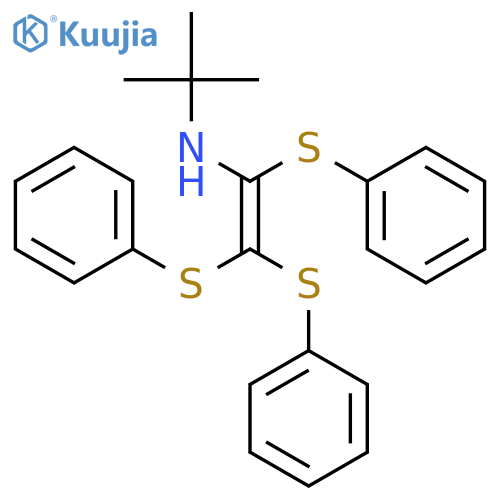 2-Propanamine, 2-methyl-N-[tris(phenylthio)ethenyl]- structure