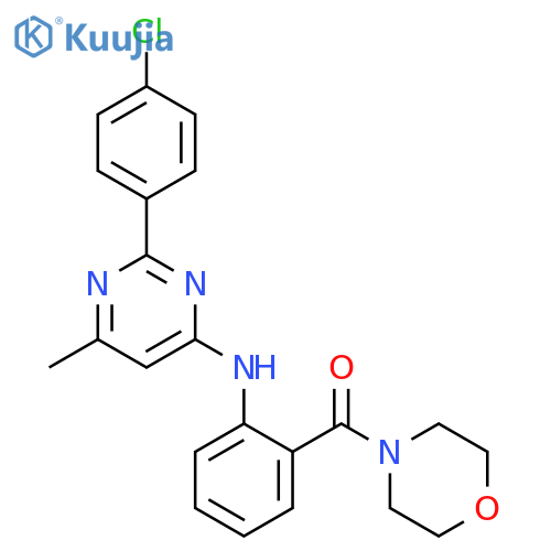 Morpholine, 4-(2-((2-(4-chlorophenyl)-6-methyl-4-pyrimidinyl)amino)ben zoyl)- structure