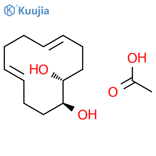 5,9-CYCLODODECADIENE-1,2-DIOL, MONOACETATE, (1R*,2S*,5Z,9E)- structure