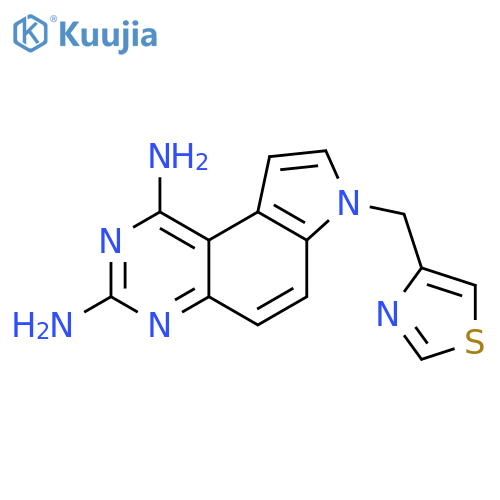 7H-Pyrrolo[3,2-f]quinazoline-1,3-diamine, 7-(4-thiazolylmethyl)- structure