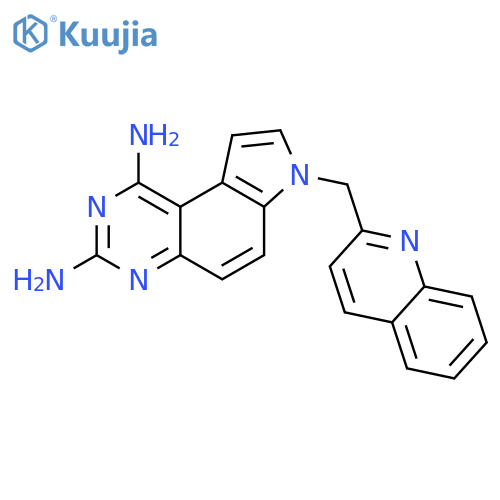 7H-Pyrrolo[3,2-f]quinazoline-1,3-diamine, 7-(2-quinolinylmethyl)- structure