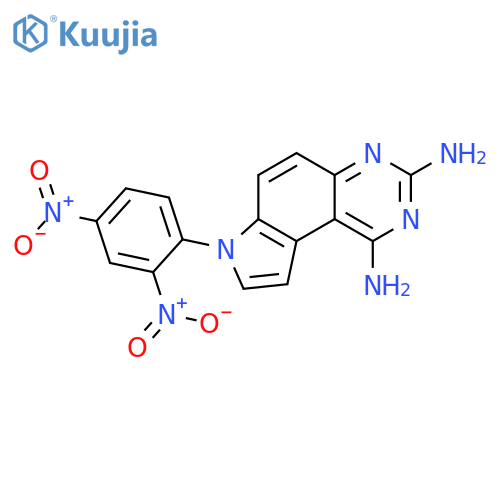 7H-Pyrrolo[3,2-f]quinazoline-1,3-diamine, 7-(2,4-dinitrophenyl)- structure