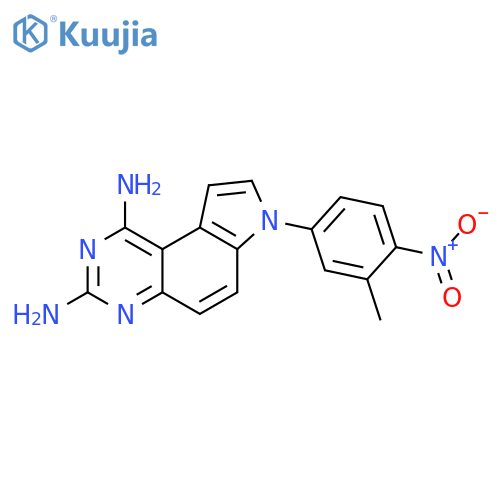 7H-Pyrrolo[3,2-f]quinazoline-1,3-diamine, 7-(3-methyl-4-nitrophenyl)- structure
