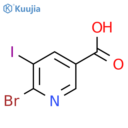 6-Bromo-5-iodo-3-pyridinecarboxylic Acid structure