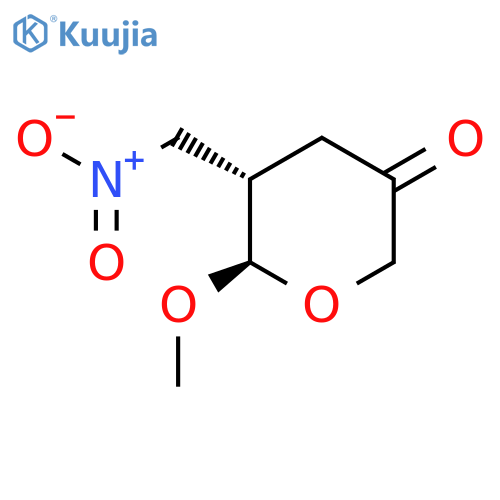 2H-PYRAN-3(4H)-ONE, DIHYDRO-6-METHOXY-5-(NITROMETHYL)-, (5S-TRANS)- structure