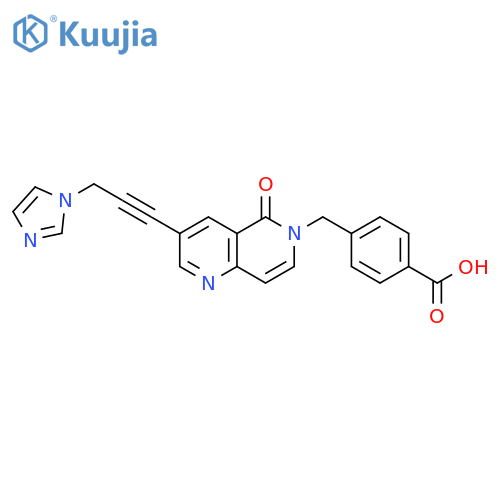 Benzoic acid,4-[[3-[3-(1H-imidazol-1-yl)-1-propynyl]-5-oxo-1,6-naphthyridin-6(5H)-yl]methyl]- structure