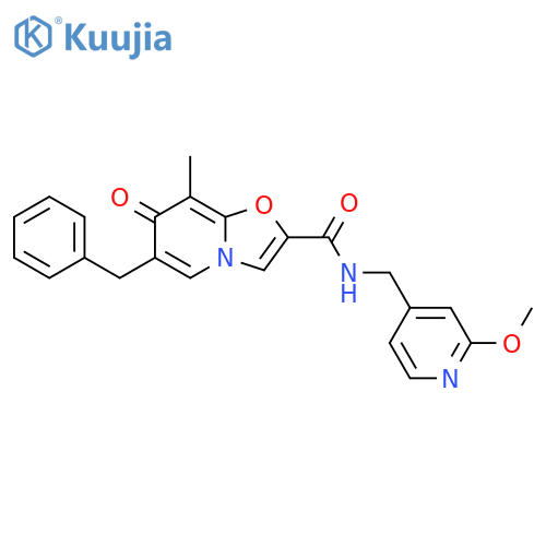 7H-Oxazolo[3,2-a]pyridine-2-carboxamide,N-[(2-methoxy-4-pyridinyl)methyl]-8-methyl-7-oxo-6-(phenylmethyl)- structure