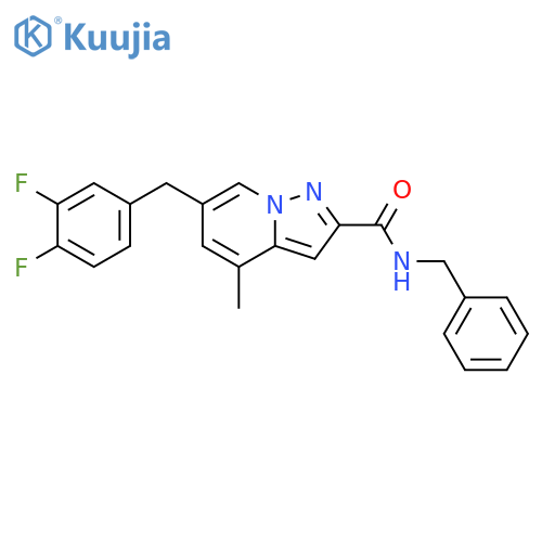Pyrazolo[1,5-a]pyridine-2-carboxamide,6-[(3,4-difluorophenyl)methyl]-4-methyl-N-(phenylmethyl)- structure