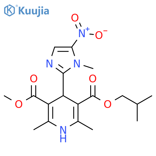 3,5-Pyridinedicarboxylic acid,1,4-dihydro-2,6-dimethyl-4-(1-methyl-5-nitro-1H-imidazol-2-yl)-, methyl2-methylpropyl ester structure