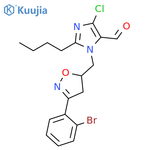 1H-Imidazole-5-carboxaldehyde,1-[[3-(2-bromophenyl)-4,5-dihydro-5-isoxazolyl]methyl]-2-butyl-4-chloro- structure