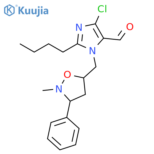 1H-Imidazole-5-carboxaldehyde,2-butyl-4-chloro-1-[(2-methyl-3-phenyl-5-isoxazolidinyl)methyl]- structure