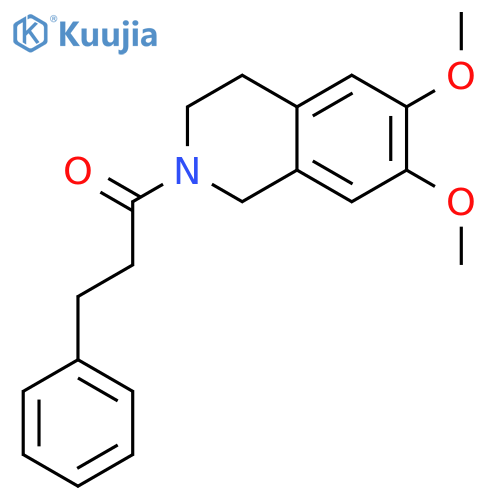 Isoquinoline,1,2,3,4-tetrahydro-6,7-dimethoxy-2-(1-oxo-3-phenylpropyl)- structure