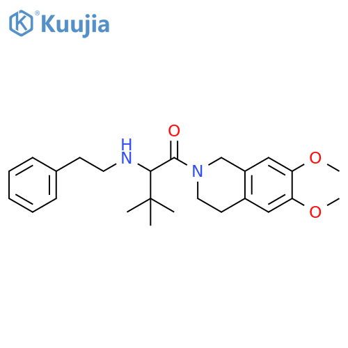 Isoquinoline,2-[3,3-dimethyl-1-oxo-2-[(2-phenylethyl)amino]butyl]-1,2,3,4-tetrahydro-6,7-dimethoxy- structure