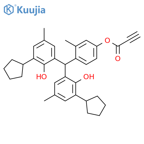 2-Propynoic acid,4-[bis(3-cyclopentyl-2-hydroxy-5-methylphenyl)methyl]-3-methylphenylester structure
