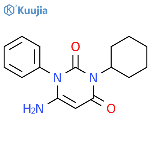 2,4(1H,3H)-Pyrimidinedione, 6-amino-3-cyclohexyl-1-phenyl- structure