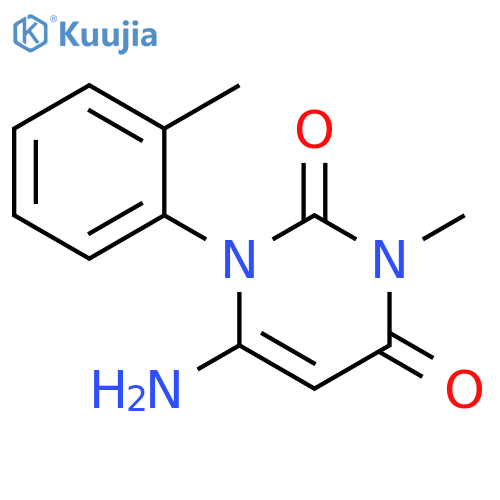 2,4(1H,3H)-Pyrimidinedione, 6-amino-3-methyl-1-(2-methylphenyl)- structure