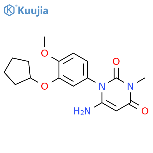 2,4(1H,3H)-Pyrimidinedione,6-amino-1-[3-(cyclopentyloxy)-4-methoxyphenyl]-3-methyl- structure