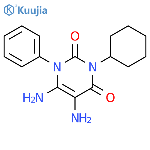 2,4(1H,3H)-Pyrimidinedione, 5,6-diamino-3-cyclohexyl-1-phenyl- structure