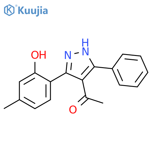 Ethanone, 1-[3-(2-hydroxy-4-methylphenyl)-5-phenyl-1H-pyrazol-4-yl]- structure