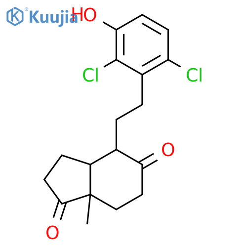 1H-Indene-1,5(4H)-dione,4-[2-(2,6-dichloro-3-hydroxyphenyl)ethyl]hexahydro-7a-methyl- structure