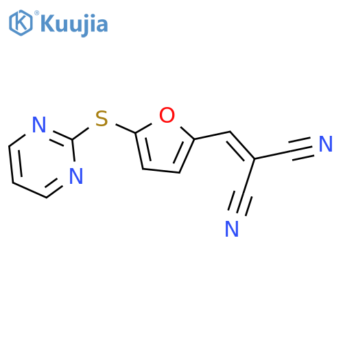 PROPANEDINITRILE, [[5-(2-PYRIMIDINYLTHIO)-2-FURANYL]METHYLENE]- structure