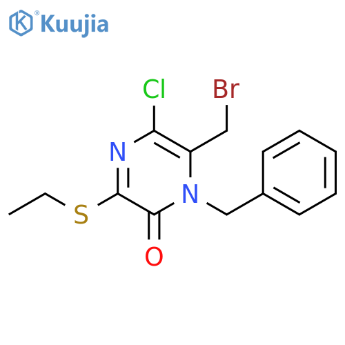 2(1H)-Pyrazinone,6-(bromomethyl)-5-chloro-3-(ethylthio)-1-(phenylmethyl)- structure